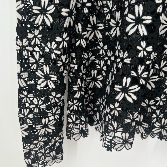 Self-Portrait Antoinette Guipure Mixed Floral Lace Sheer Top Romantic Blouse - Picture 5 of 9